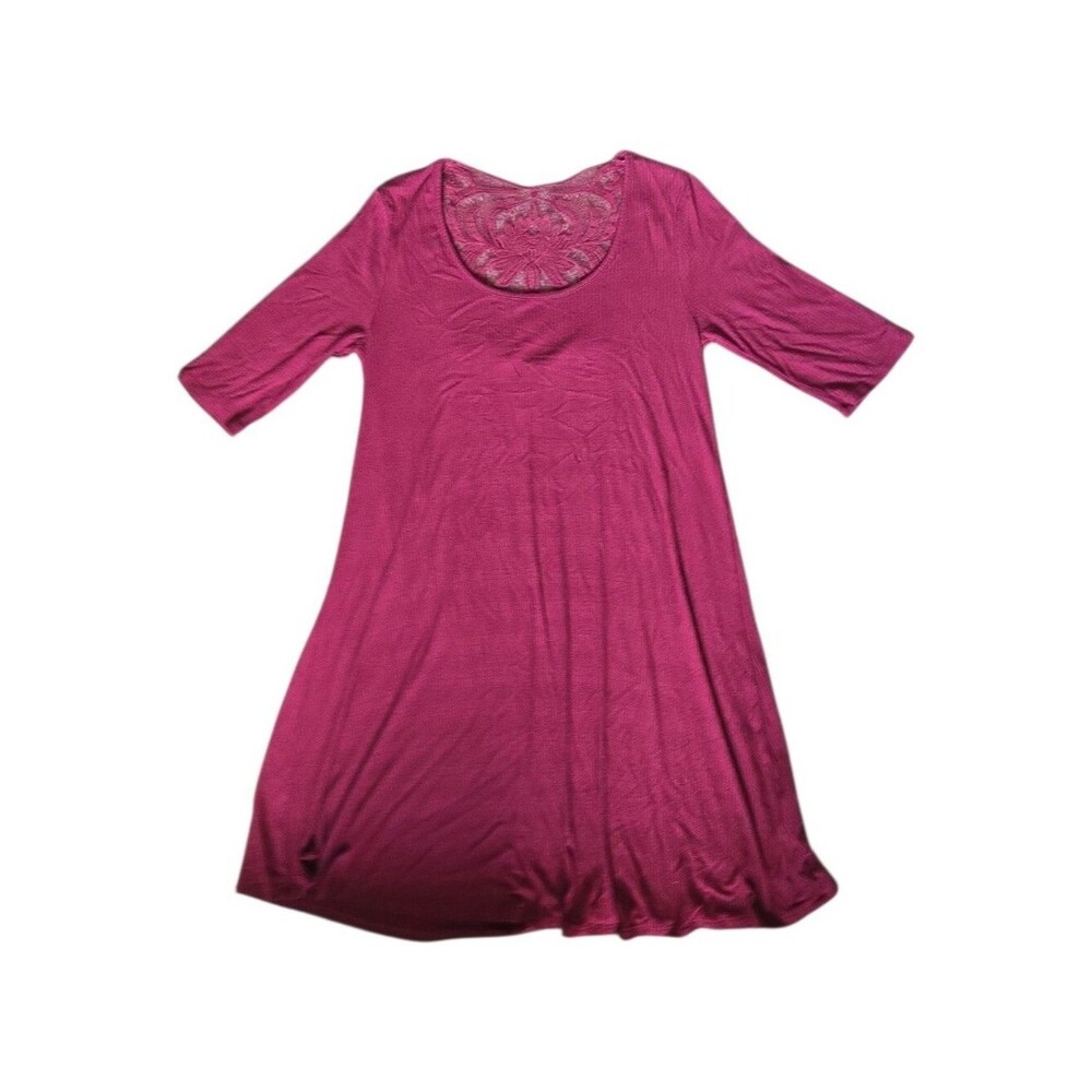 Vanity Magenta Lace-Back Swing Tunic - S